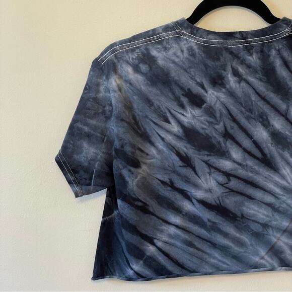 Dyenomite Sgray black tie dye Buckeye State Ohio short sleeve t-shirt cropped - Picture 6 of 7